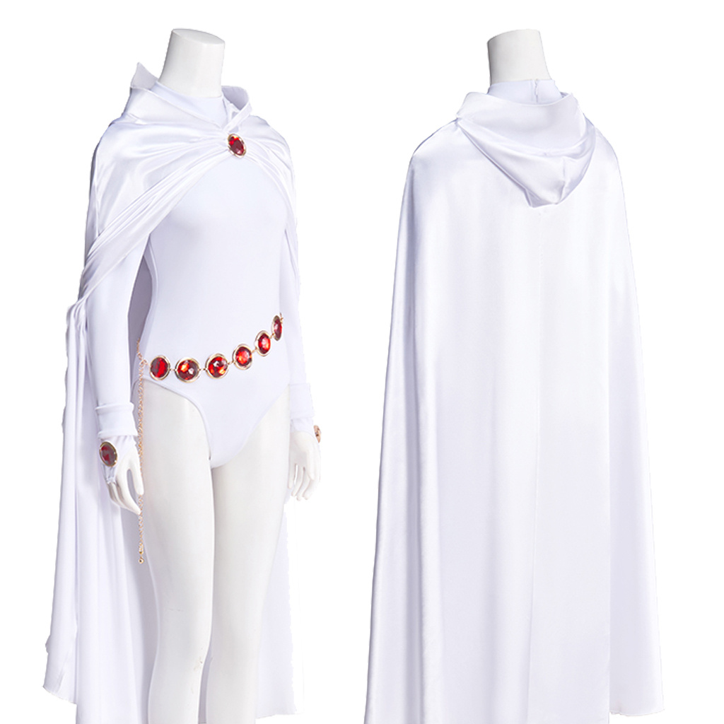 Body Jewelry Waist - Raben-Cosplay-Kostüm für Damen, weißer Body mit