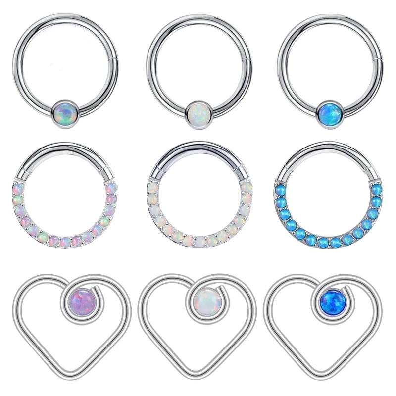 Zs Body Jewelry - ZS 16G Opal Stein Nasenring Frauen