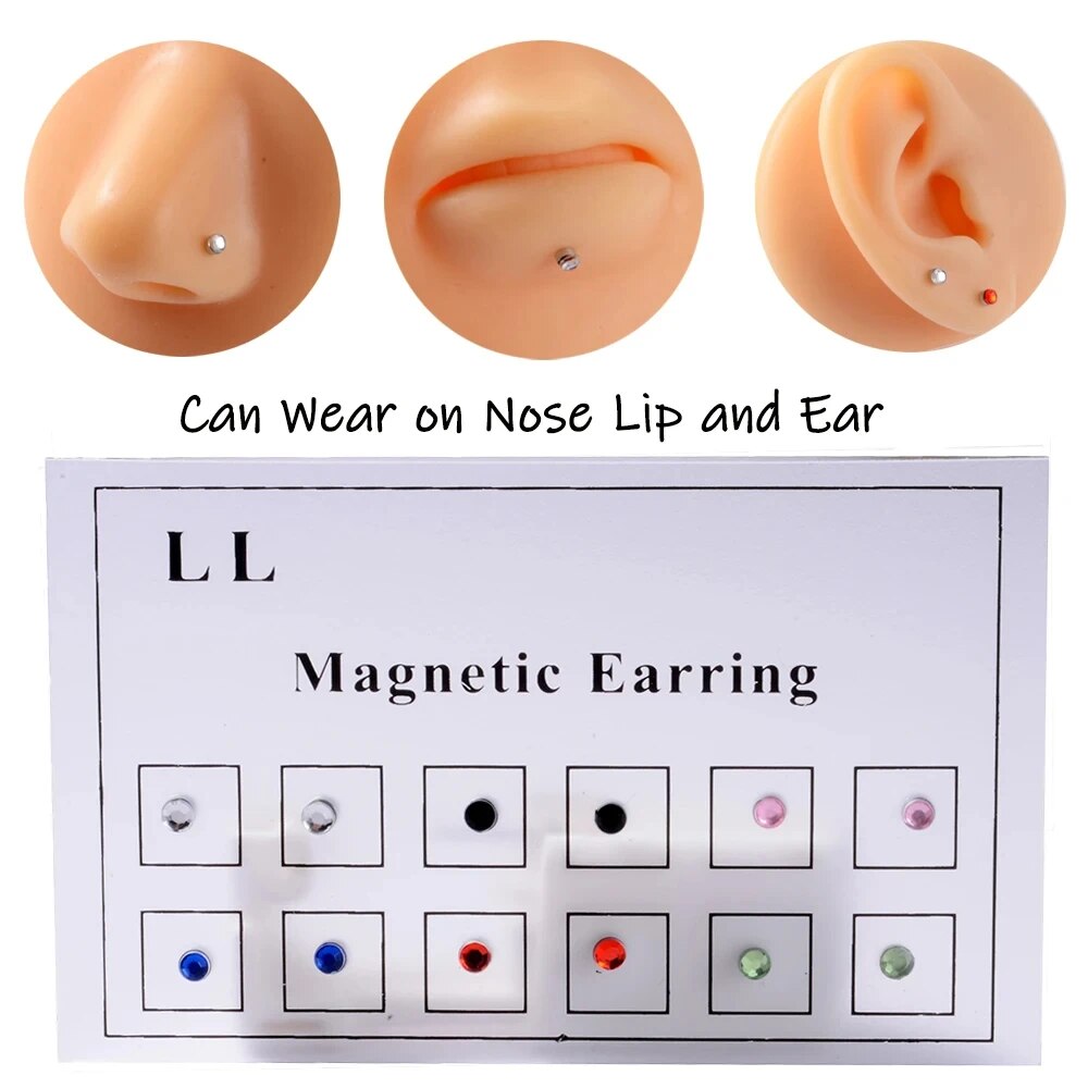 Body Jewelry And Earrings - 12PCS/Karte Gefälschte Cheater Nicht Durchbohrten Magnet