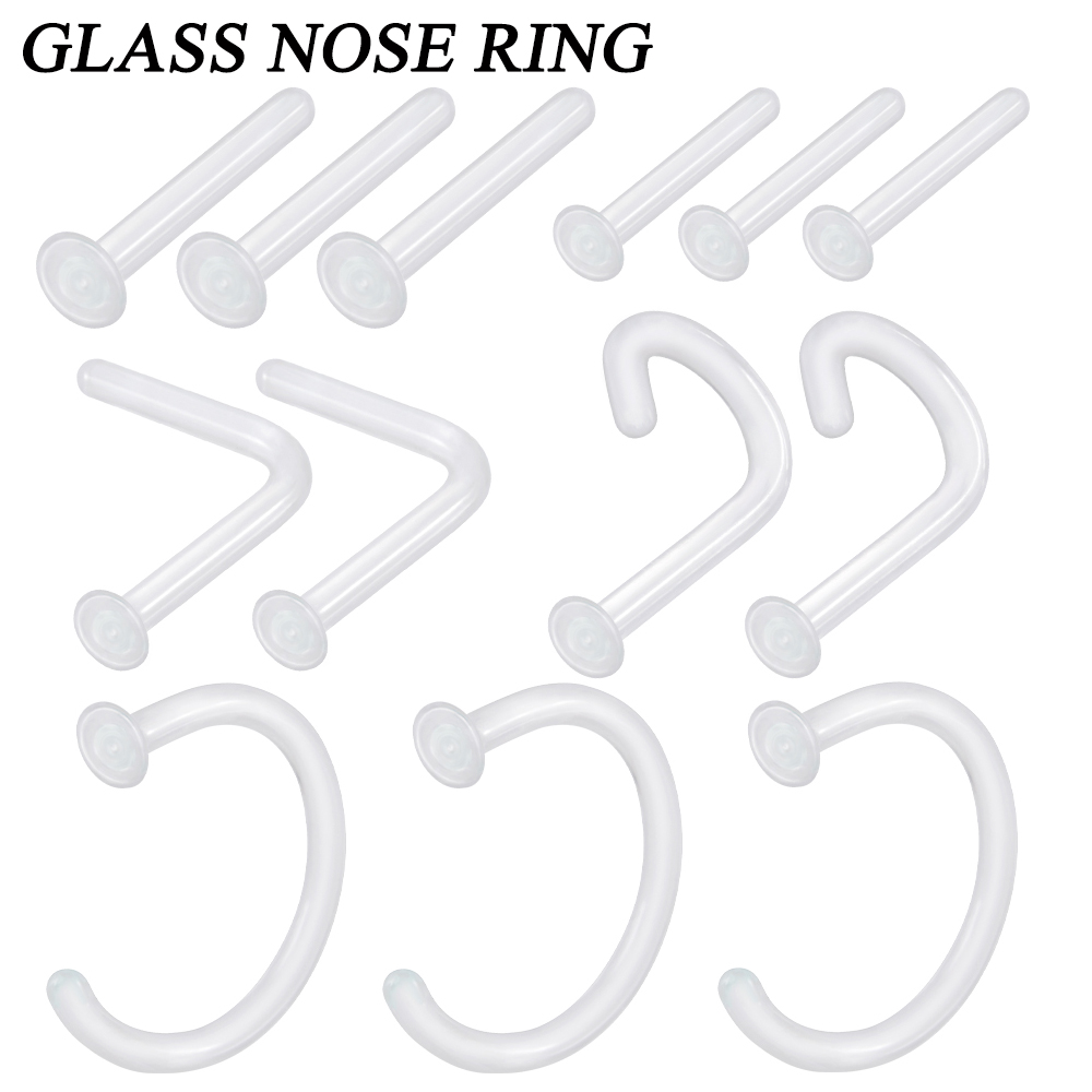 Body Jewelry Storage - 1PC Glas Nase Stud Transparent Glas