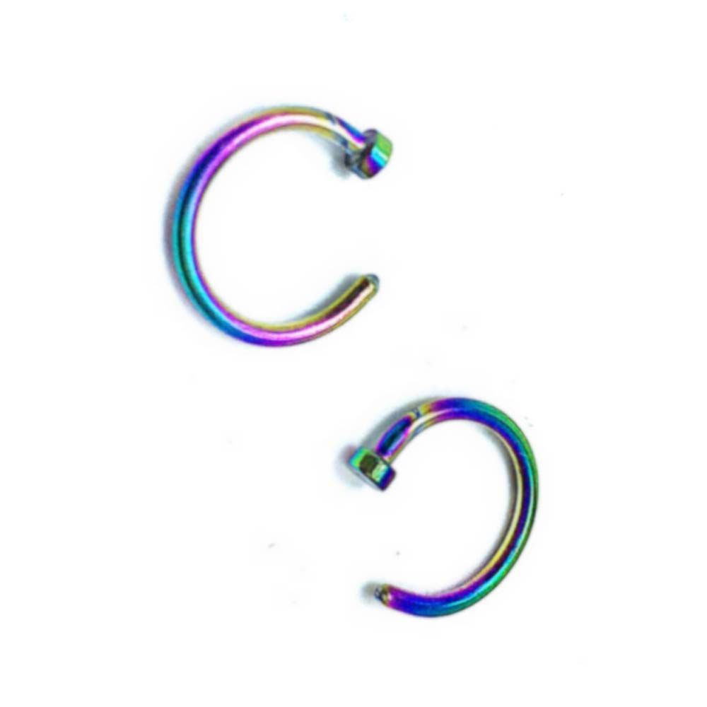 Body Jewelry And Earrings - Dünne Septum C-Form Ohrstecker, Kreisförmige Edelstahl-Lippenringe,
