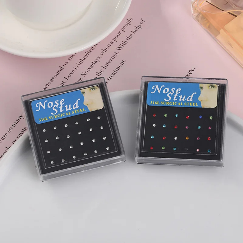 Body Jewelry Storage - 24 teile/schachtel Kristall Nase Ring Studs
