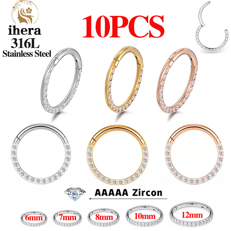 Body Jewelry And Earrings - 1/10 Stück Edelstahl Nasenringe Septum Clicker