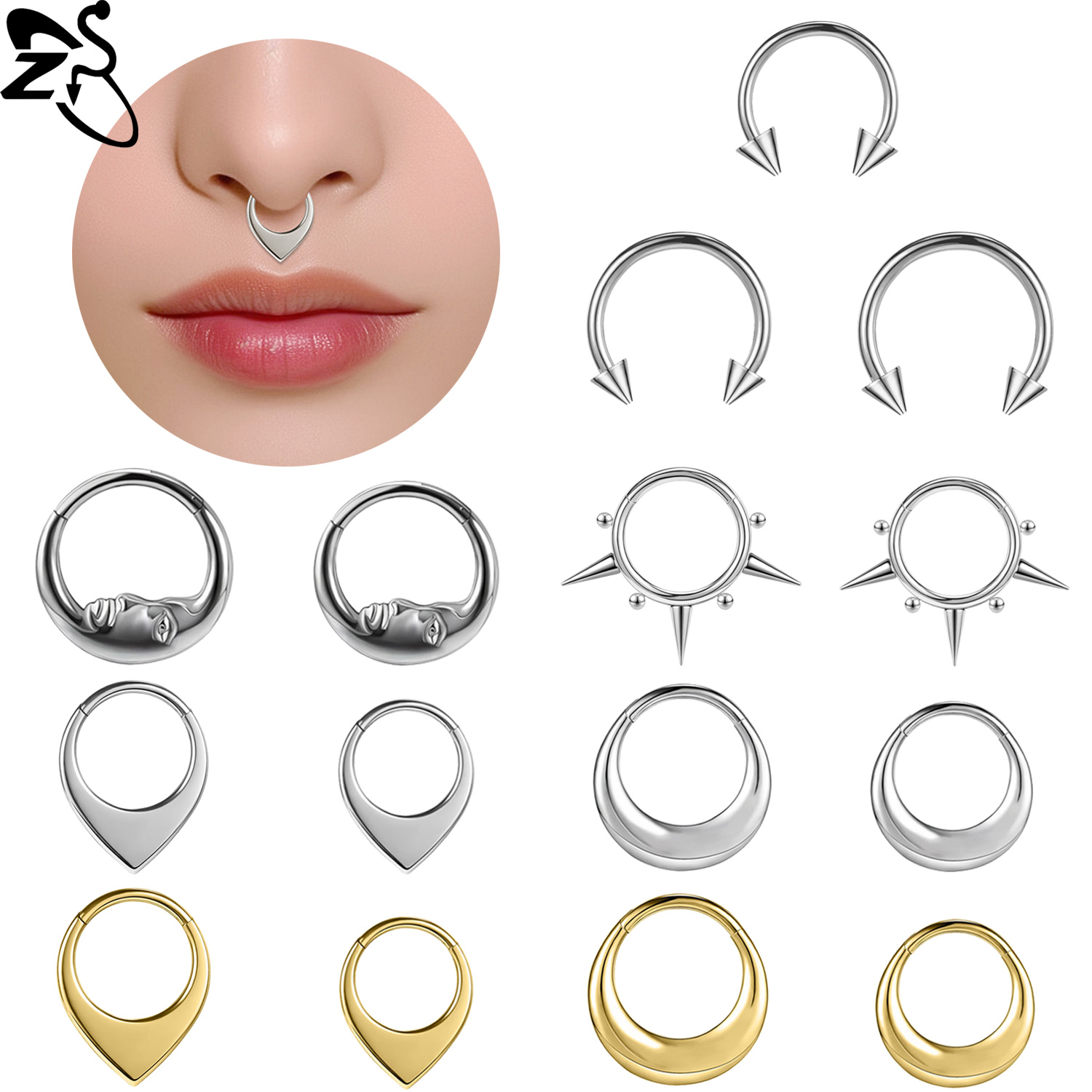 Zs Body Jewelry - ZS 1 Stück G23 Titan Hoop
