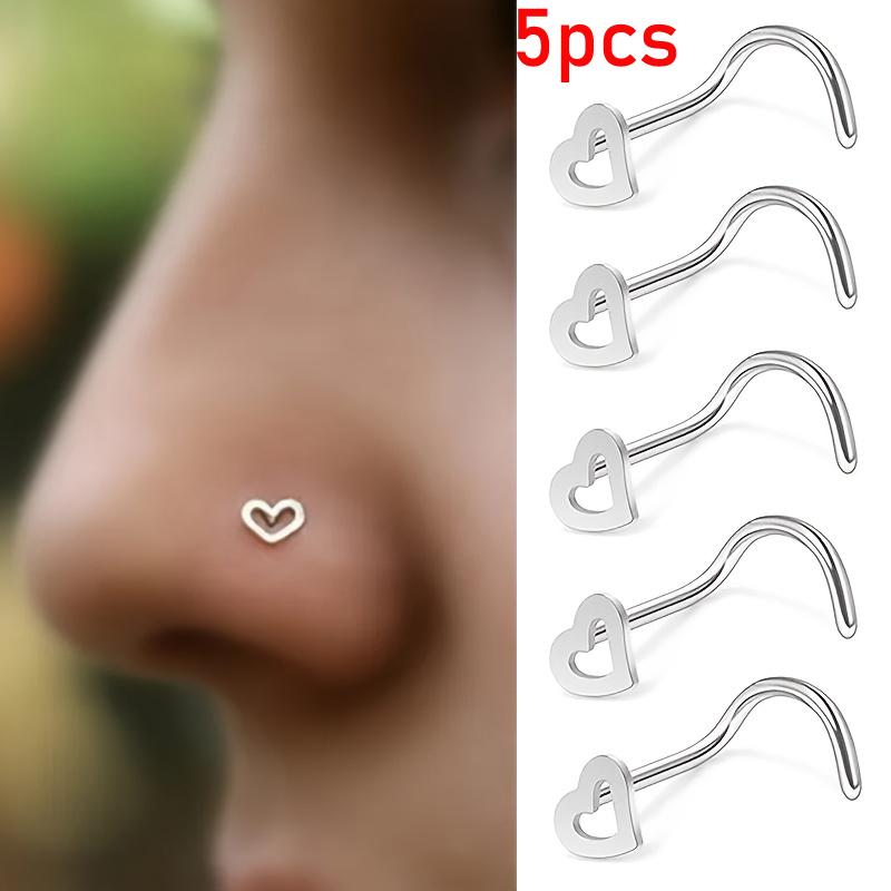 5-teiliges Hohlherz-Nasenbolze – Nostril Screw Pin Bewertung und Preis