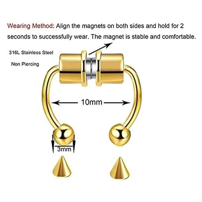 1/2/3 Stück gefälschte magneti – Body Jewelry Art Bewertung und Preis