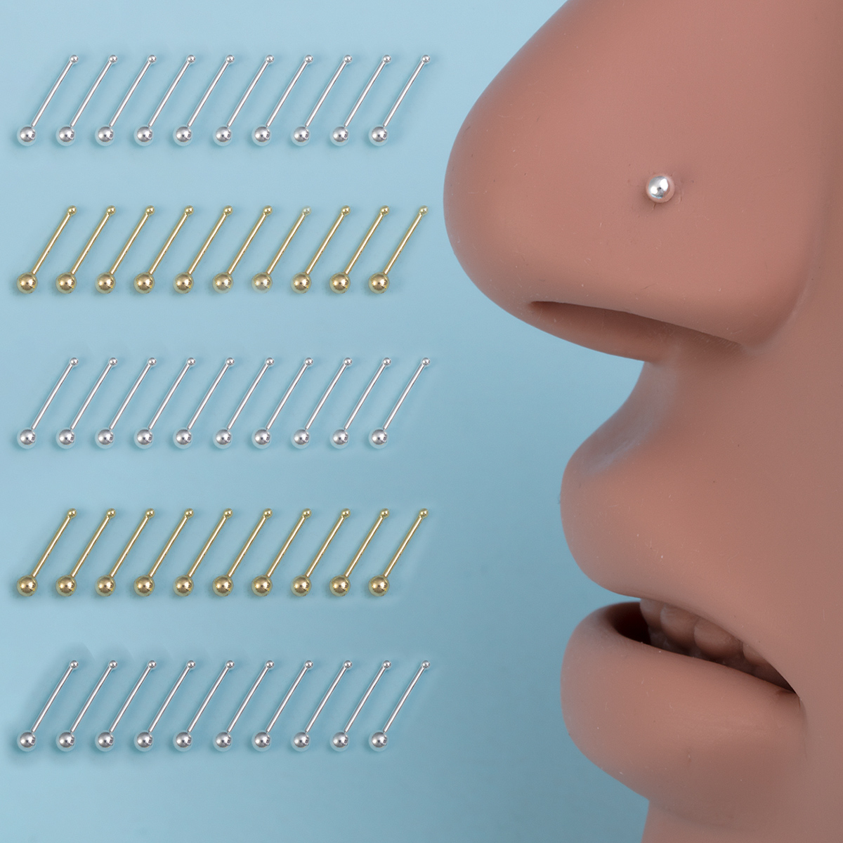 10 stücke Nase Ohr stecker Kno – Nostril Screw Pin Bewertung und Preis