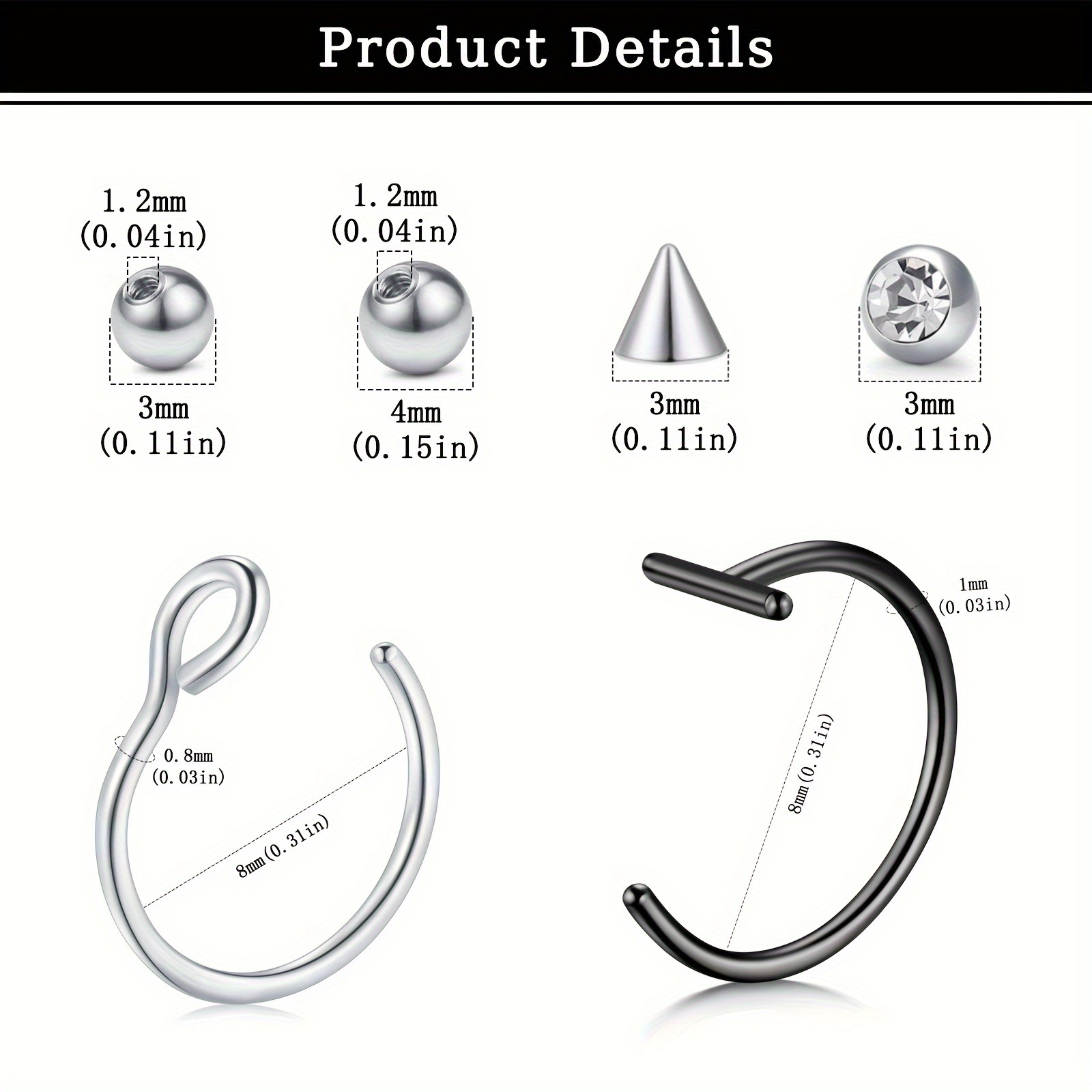 Fake-Piercings, Fake-Lippenrin – Body Jewelry And Earrings Bewertung und Preis