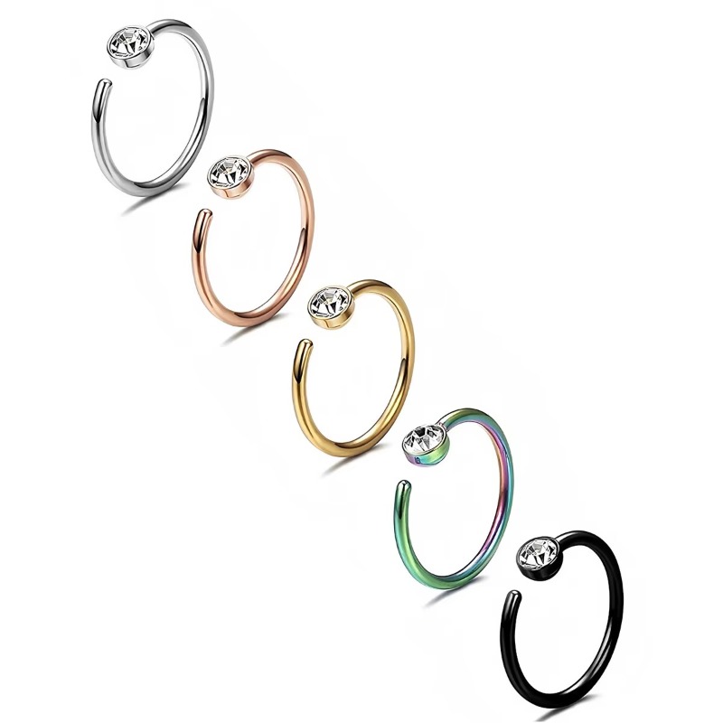 5 Stück 18G Nasenringe, C-förm – Body Jewelry And Earrings Bewertung und Preis