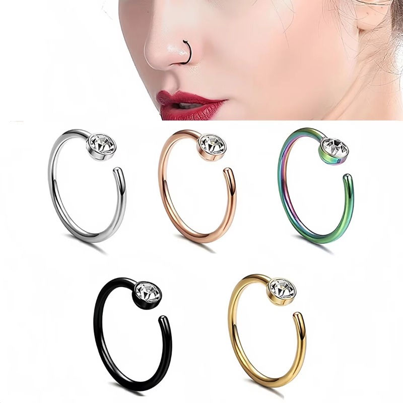5 Stück 18G Nasenringe, C-förm – Body Jewelry And Earrings Bewertung und Preis