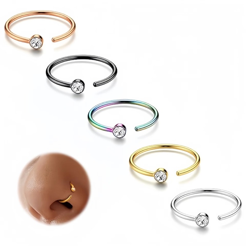 5 Stück 18G Nasenringe, C-förm – Body Jewelry And Earrings Bewertung und Preis