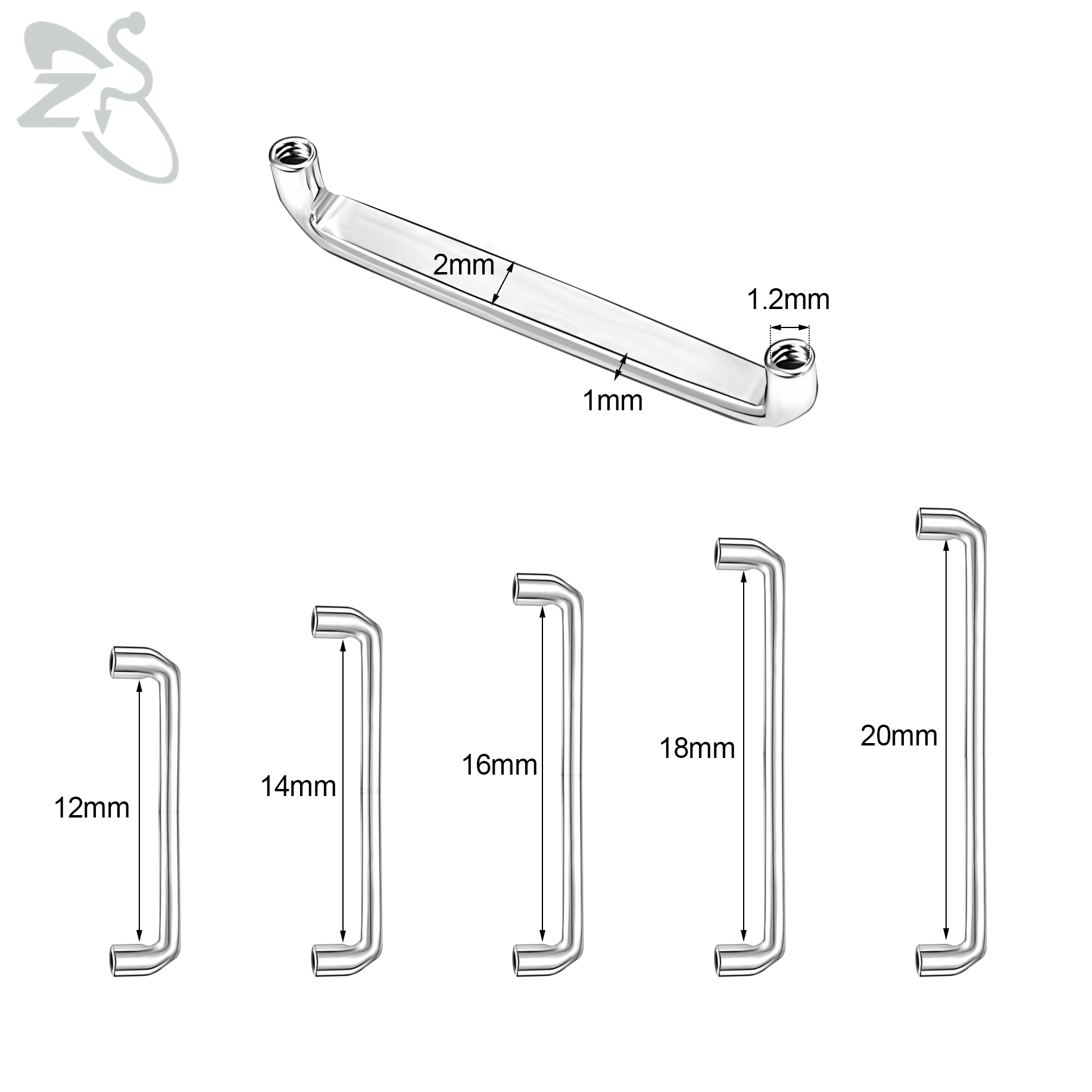 ZS 1PC 16G G23 Titan Vertikale – Zs Body Jewelry Bewertung und Preis