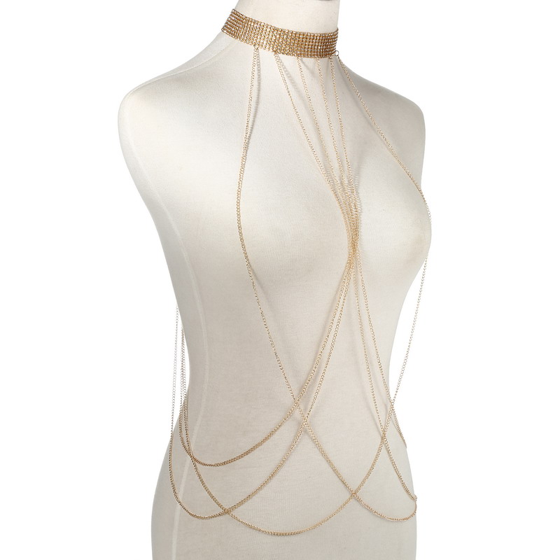 Gold Farbe Körper Kette Frauen – Body Jewelry Ends Bewertung und Preis