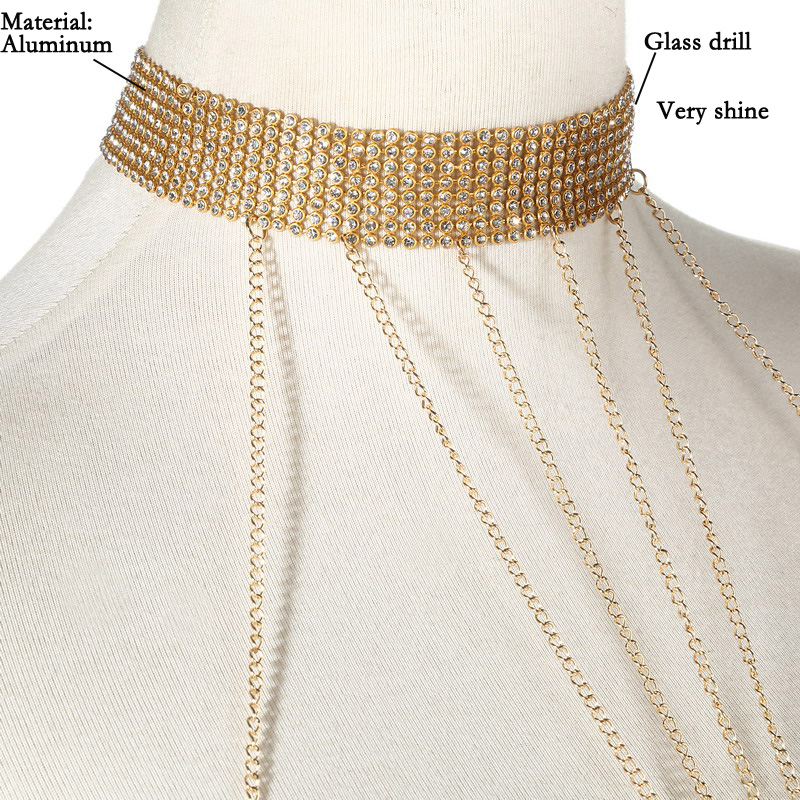 Gold Farbe Körper Kette Frauen – Body Jewelry Ends Bewertung und Preis