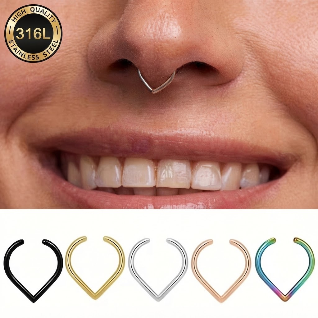 5-teiliges Edelstahl Fake Nase – Body Jewelry And Earrings Bewertung und Preis
