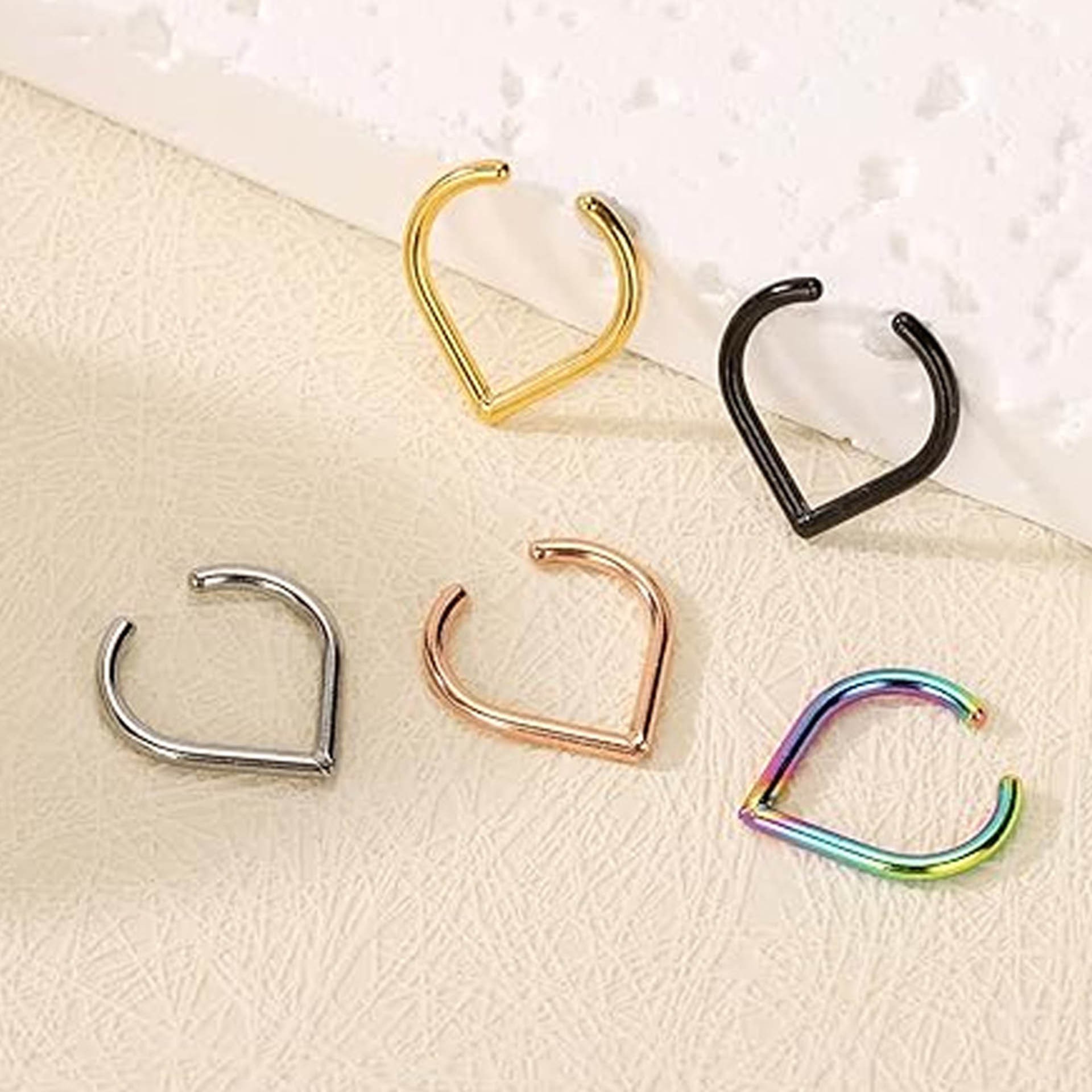 5-teiliges Edelstahl Fake Nase – Body Jewelry And Earrings Bewertung und Preis