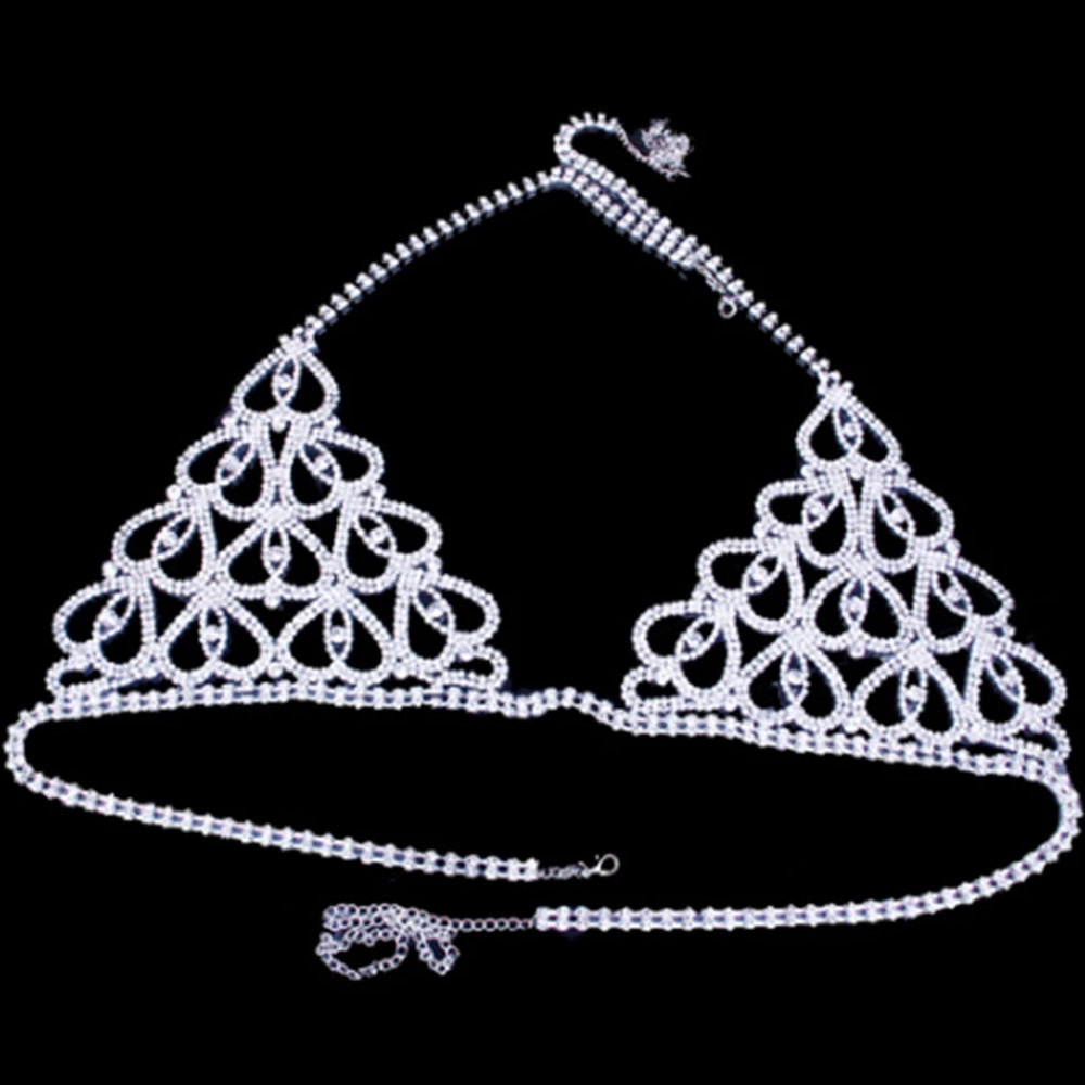 Mode Strass Herz Bh Tanga Set  – Body Jewelry Women Bewertung und Preis