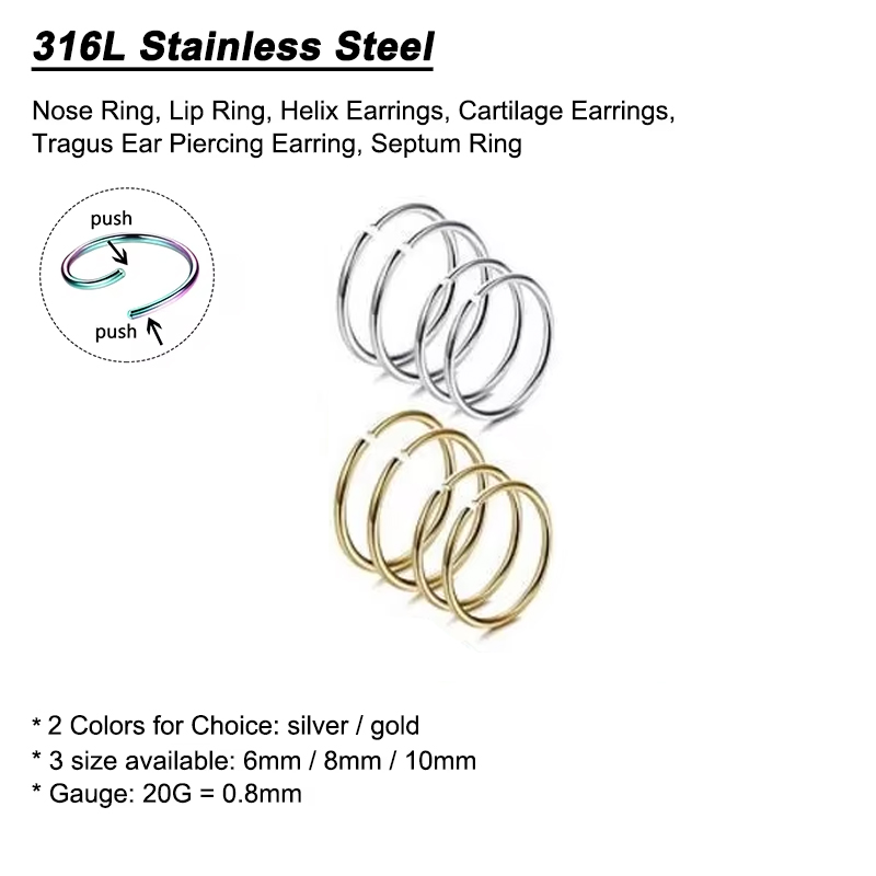 6 Stück/Set Hypoallergene Nase – Body Jewelry And Earrings Bewertung und Preis